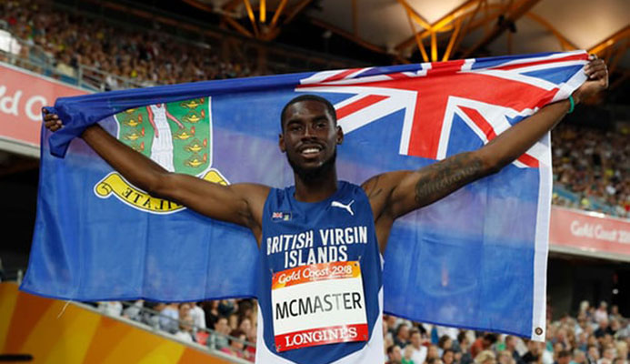 Kyron McMaster celebrates after winning gold in the 400m hurdles at the Commonwealth Games on the Gold Coast. Photograph: Paul Childs/Reuters  Kyron McMaster celebrates after winning gold in the 400m hurdles at the Commonwealth Games on the Gold Coast. Photograph: Paul Childs/Reuters