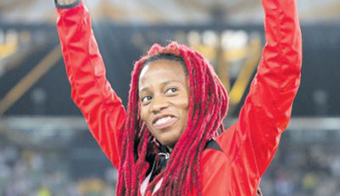 T&T Michelle-Lee Ahye acknowledges the crowd during her medal ceremony at the Gold Coast 2018 XXI Commonwealth Games at Carrara Stadium, Gold Coast, Australia, last week. PICTURE CA-IMAGES/ALLAN CRANE T&T Michelle-Lee Ahye acknowledges the crowd during her medal ceremony at the Gold Coast 2018 XXI Commonwealth Games at Carrara Stadium, Gold Coast, Australia, last week. PICTURE CA-IMAGES/ALLAN CRANE