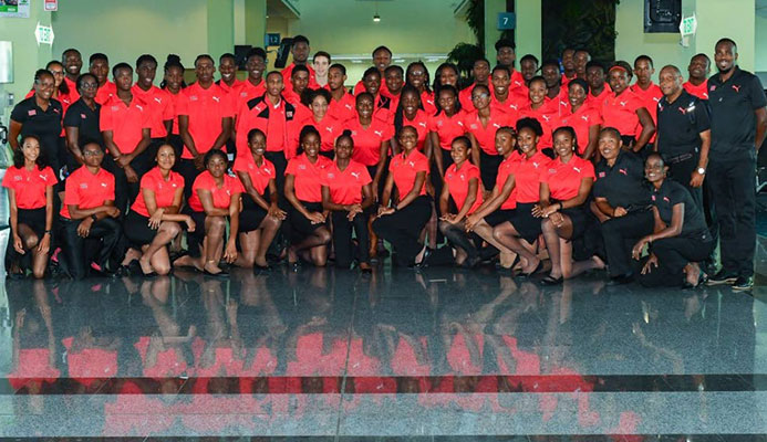 The 2019 TT CARIFTA track and field team before leaving for Cayman Islands, yesterday. The 2019 TT CARIFTA track and field team before leaving for Cayman Islands, yesterday.