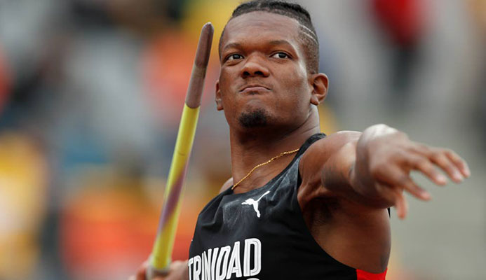 TT’s Keshorn Walcott competes in the men’s javelin throw final during the Pan American Games in Lima, Peru, yesterday. TT’s Keshorn Walcott competes in the men’s javelin throw final during the Pan American Games in Lima, Peru, yesterday.