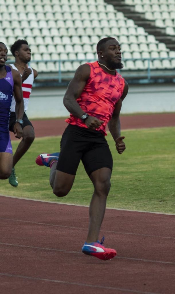 Josiah Patrice in action at the NAAA Series 4 track meet, at the Larry Gomes Stadium, Malabar, Arima, on February 8, 2020, when he set a new personal best for the 200 metres of 22.23 seconds. Photo by Dennis Allen for @TTGameplan - Dennis Allen/@TTGameplan Josiah Patrice in action at the NAAA Series 4 track meet, at the Larry Gomes Stadium, Malabar, Arima, on February 8, 2020, when he set a new personal best for the 200 metres of 22.23 seconds. Photo by Dennis Allen for @TTGameplan - Dennis Allen/@TTGameplan