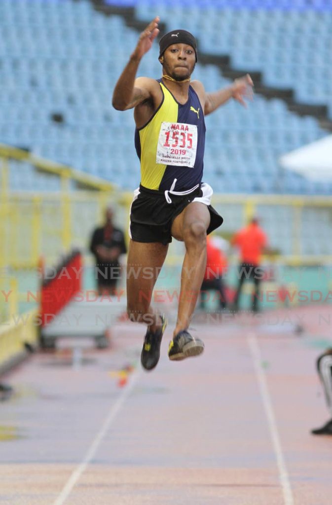 In this July 27, 2019 file photo, TT long jumper Andwuelle Wright competes during the 2019 NGC/NAAATT National Open Championships , at the Hasely Crawford Stadium, Port of Spain. - Angelo Marcelle In this July 27, 2019 file photo, TT long jumper Andwuelle Wright competes during the 2019 NGC/NAAATT National Open Championships , at the Hasely Crawford Stadium, Port of Spain. - Angelo Marcelle