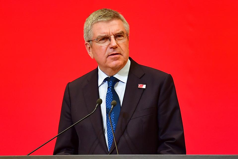 TOKYO, JAPAN - JULY 24: International Olympic Commitee president Thomas Bach attends the Tokyo 2020 Olympic Games "One Year To Go" ceremony at Tokyo International Forum on July 24, 2019 in Tokyo, Japan. (Photo by Atsushi Tomura/Getty Images) GETTY IMAGES TOKYO, JAPAN - JULY 24: International Olympic Commitee president Thomas Bach attends the Tokyo 2020 Olympic Games "One Year To Go" ceremony at Tokyo International Forum on July 24, 2019 in Tokyo, Japan. (Photo by Atsushi Tomura/Getty Images) GETTY IMAGES