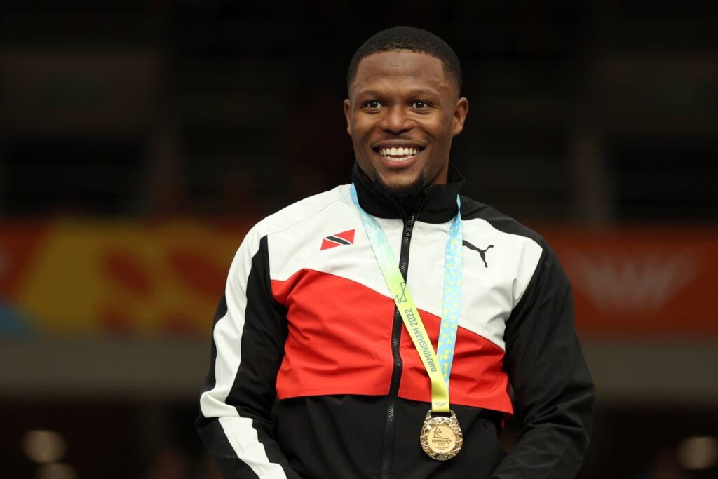 Gold medallist Trinidad and Tobago's Nicholas Paul celebrates during a medal ceremony for the men's keirin final at the Commonwealth Games track cycling at Lee Valley VeloPark in London, England on Saturday. (AP PHOTOS) - via newsday.co.tt Gold medallist Trinidad and Tobago's Nicholas Paul celebrates during a medal ceremony for the men's keirin final at the Commonwealth Games track cycling at Lee Valley VeloPark in London, England on Saturday. (AP PHOTOS) - via newsday.co.tt