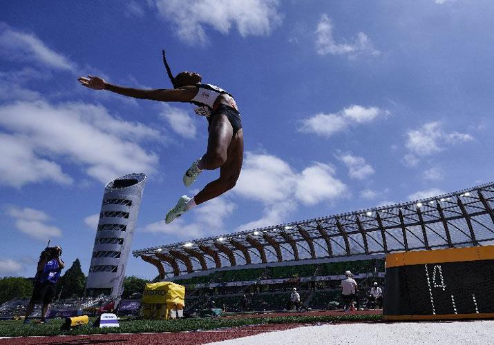 HONEST TRY: Tyra Gittens, of Trinidad An Tobago, competes in the women's long jump qualifying at the World Athletics Championships on Saturday, in Eugene, Oregon, USA. - Photo: AP (via: trinidadexpress.com) HONEST TRY: Tyra Gittens, of Trinidad An Tobago, competes in the women's long jump qualifying at the World Athletics Championships on Saturday, in Eugene, Oregon, USA. - Photo: AP (via: trinidadexpress.com)