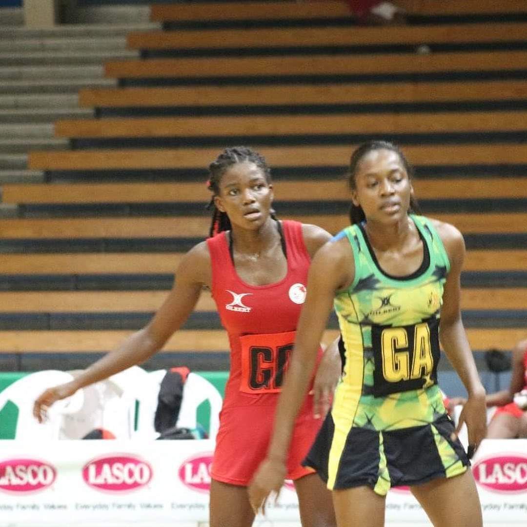 T&T goal-defence Aniecia Baptiste in action against Jamaica during the opening clash of a three-match series at the National Indoor Sports Centre in Kingston, Jamaica in October 2021. T&T fell to a 71-22 defeat. (Courtesy Netball Jamaica)  Netball Jamaica T&T goal-defence Aniecia Baptiste in action against Jamaica during the opening clash of a three-match series at the National Indoor Sports Centre in Kingston, Jamaica in October 2021. T&T fell to a 71-22 defeat. (Courtesy Netball Jamaica)  Netball Jamaica