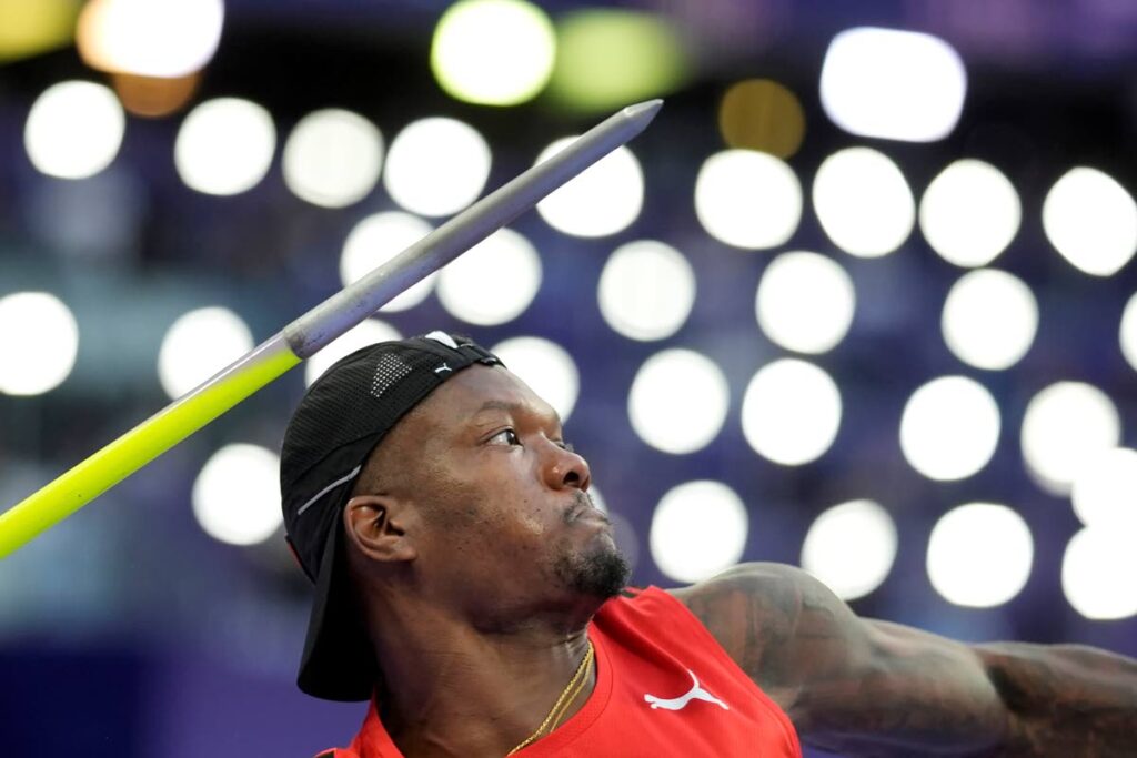 TT's Keshorn Walcott competes during the men's javelin final at the 2024 Olympics on August 8 in Saint-Denis, France. AP PHOTO (Image obtained at newsday.co.tt) TT's Keshorn Walcott competes during the men's javelin final at the 2024 Olympics on August 8 in Saint-Denis, France. AP PHOTO (Image obtained at newsday.co.tt)