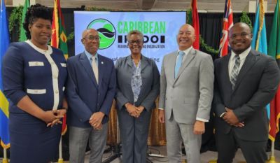New Chairperson of the Caribbean Regional Anti-Doping Organisation (RADO), Dr Karen Pilgrim (centre) with members of the Executive Committee. (Image obtained at guardian.co.tt)