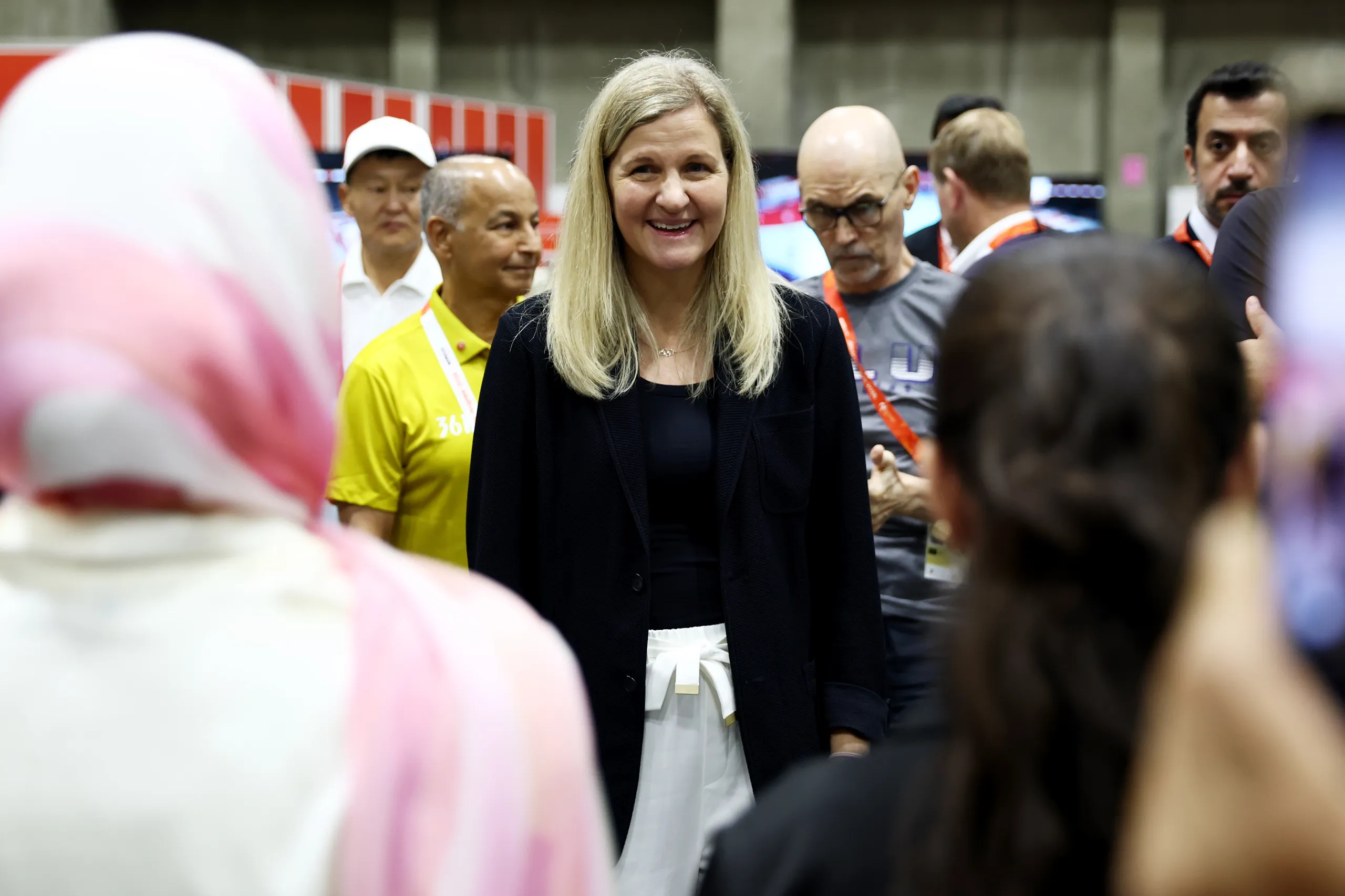 Coventry met organisers and press at the media centre. Yong Teck Lim/GETTY IMAGES (Image obtained at insidethegames.biz)