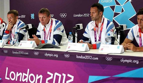 Village people: Stuart Pearce is flanked by Ryan Giggs and Craig Bellamy  Photo: GETTY IMAGES