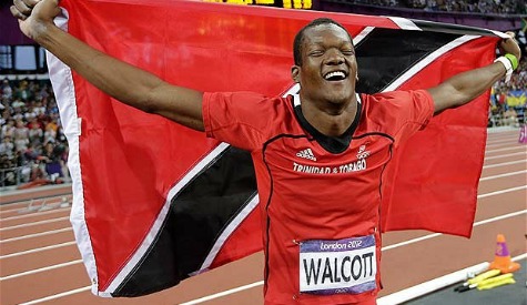 Cool chuckings: Trinidadian Keshorn Walcott celebrates his Olympic gold medal winning performance in the javelin  Photo: AP
