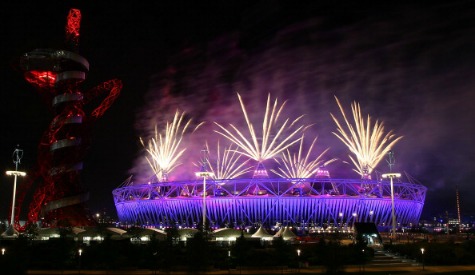 Fireworks lit up the Olympic Stadium at the end of the Opening Ceremony for the Paralympics