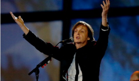 Former Beatle Sir Paul McCartney was among the musical stars performing