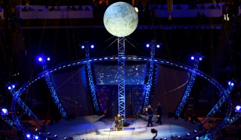 Professor Stephen Hawking speaks during the Opening Ceremony of the London 2012 Paralympics at the Olympic Stadium